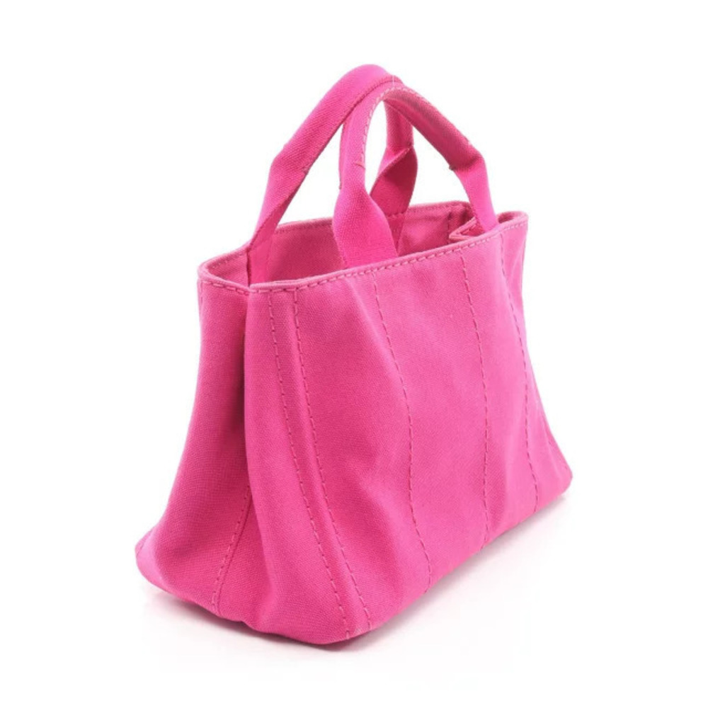 Prada Canapa pink handbag canvas 2way - Picture 1 of 8